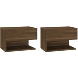 The Living Store Stenske nočne omarice 2 kosa rjavi hrast - Stenska Nočna Omarica, (21421801) | Shoptok.si