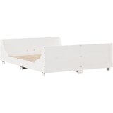 vidaXL Posteljni okvir z vzglavjem bel 140x190 cm trdna borovina, (21273514) | Shoptok.si