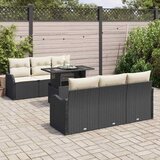  Sjedeća garnitura za vrt 7 kom. 6-Broj sjedala Crna Poli Ratan 176 x 179 x 85 cm | shoptok.hr