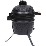  2-u-1 roštilj s pušnicom Kamado keramički 56 cm crni | shoptok.hr