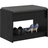  Klupa za hodnik s jastukom s policom Crni Hrast 63 x 38 x 45 cm | Eponuda.com