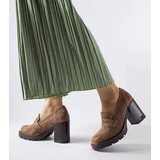 Gemre Brown pumps with a leather insole on a block heel Vinceza | Shoptok.si