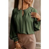 Fenzy Elegantna Srajca Z Okroglim Ovratnikom, Olivna Cene