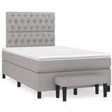 Box spring postelja z vzmetnico svetlo siva 120x200 cm blago, (20790168) | Shoptok.si