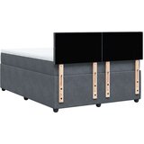 vidaXL Box spring postelja z vzmetnico temno siva 140x200 cm žamet, (21321195) | Shoptok.si