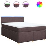vidaXL Box spring postelja z vzmetnico temno rjava 140x200 cm blago, (21304373) | Shoptok.si