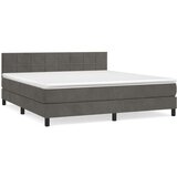  Box spring postelja z vzmetnico temno siva 180x200 cm žamet, (20791005) | Shoptok.si
