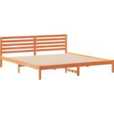  Konstrukcija postelje z vzglavjem Voskast rjav 200 x 210 cm, (5000127617) | Shoptok.si