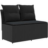  2 Komad Sofa na sredini vrta s podiznim stolom poliratan Crna | shoptok.hr