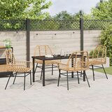 vidaXL 5-delni vrtnarski jedilni set Rjava Poly Ratan | Shoptok.si