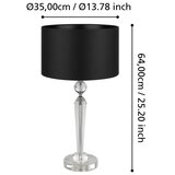 Eglo 390158 - Stona lampa PASIANO 1xE27/40W/230V crna | Eponuda.com