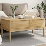 vidaXL Klubska mizica FLORO voščeno rjava 99x55,5x45 cm trdna borovina Cene