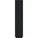 vidaXL knjižna omara / pregrada črna 40x35x167 cm trdna borovina | Shoptok.si