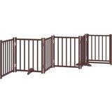 vidaXL Ograda za pse z vrati zložljiva 6panelov rjava 300cm topolovina | Shoptok.si