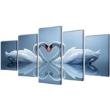 vidaXL Zidne Slike na Platnu Set- Labud 100 x 50 cm | shoptok.hr