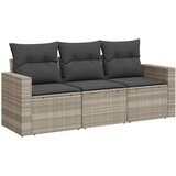 Maison Chic Seti vrtnega pohištva - Vrtna garnitura - Vrtni pohištvo set 3-delna z blazinami siv poli ratan, (21809506) | Shoptok.si