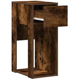 vidaXL Računalniški stolp s predalom dimljen hrast 30x44x74 cm | Shoptok.si