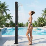 Vrt 35L solarni tuš s ručnim tušem uključujući poklopac, ni tuš s policom, tuš za bazen, crni | shoptok.hr
