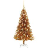 vidaXL Božično drevo med 150 LED z stojalom Zlata 120 cm PET | Shoptok.si