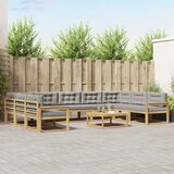  Set vanjskih sofa s jastukom 10 pcs Bijela i svjetlosiva | shoptok.hr