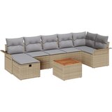 vidaXL Set od 8 dijelova vrtne sofe s jastučićima Bež Poli Ratan | shoptok.hr