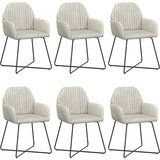  Trpezarijske stolice 6 pcs Baršun Krem 55 x 50 x 84 cm | shoptok.hr