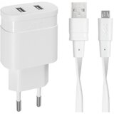 Rivacase hIŠNI POLNILEC VA4123 3,4A + podatkovno polnilni kabel MicroUSB - bel Cene