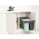 Brabantia Mentol zelena/tamno siva plastična kanta za smeće za odvojeni otpad/ugradbena 40 l Sort&Go – | shoptok.hr