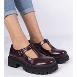 Gemre Burgundy platform shoes made of eco-leather Nella | Shoptok.si