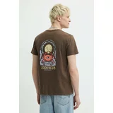 Kaotiko Bombažna kratka majica rjava barva, AM022-01-G002