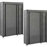 vidaXL zložljiva garderobna omara 2 kosa blago 110x45x175 cm siva Cene