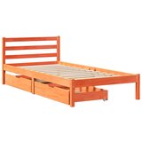 vidaXL Posteljni okvir s predali voščeno rjav 90x200 cm trdna borovina, (21292152) Cene
