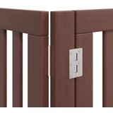 vidaXL Ograda za pse z vrati zložljiva 6 panelov rjava 480 cm les | Shoptok.si