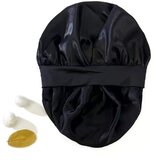 INF Prilagodljiva nočna kapa z svilnim občutkom in elastičnim trakom, prenosna in topla Black, (5000244102) Cene