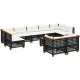  The Living Store Vrtna sedežna garnitura 10-delna z blazinami črn poli ratan - Vrtna Sedežna Garniture, (21455099) | Shoptok.si
