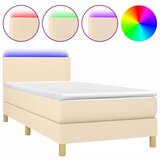 Maison Chic Box spring postelja - Vzmetna postelja z vzmetnico LED krem 90x200 cm blago SL2457, (21903999) Cene