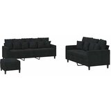  3-dijelni set sofa s jastucima crni baršunasti | shoptok.hr