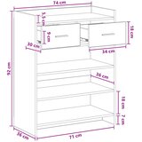  Ormar za cipele s ladicama Betonska siva 73,5 x 36 x 92 cm | shoptok.hr