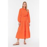 Trendyol ženska haljina Orange Belted Judge Collar Button Detailed Cene'.'