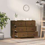 Komoda medeno rjava 100x40x75 cm trdna borovina, (20654754) | Shoptok.si