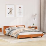 Maison Chic Posteljni okvir - Dvoposteljna postelja - Zakonska postelja brez vzmetnice voščeno rjav 135x190 cm borovina-J13314, (21760085) | Shoptok.si