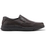 Shelvt Men's brown faux leather loafers Cene