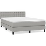 Maison Chic Box spring posteljni - Vzmetna postelja z vzmetnico svetlo siv 140x190 cm blago SL19245, (21894122) | Shoptok.si