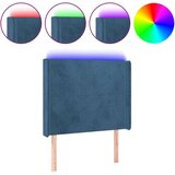 LED posteljno vzglavje temno modro 93x16x118/128 cm žamet, (20932478) | Shoptok.si