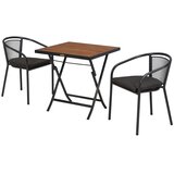 Gardenson set za balkon delos les, kovina barve grafita, siva | Shoptok.si