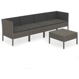 The Living Store Vrtna sedežna garnitura 5-delna z blazinami poli ratan siva - Vrtna Sedežna Garnitura, (21421922) | Shoptok.si