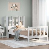 vidaXL Knjižna postelja brez ležišča bela 90x200 cm trdna borovina | Shoptok.si