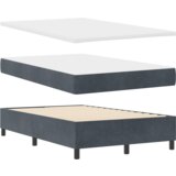  Postelja z vzmetnico z vzmetnico Temno siva 120 x 190 cm Žamet, (5000069915) | Shoptok.si