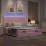  Otomanski posteljni okvir z vzmetnicami roza 180x200cm žamet, (21781332) | Shoptok.si