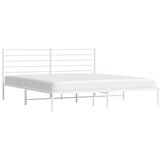  Metalni okvir za krevet s uzglavljem bijeli 193x203 cm | Eponuda.com